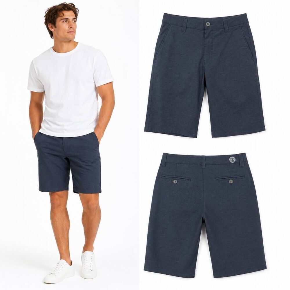 BKE Hybrid Oliver Shorts 31x23 Navy Stretch Standard Fit